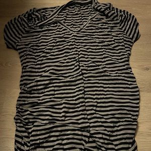 Grey and black stripped t shirt large